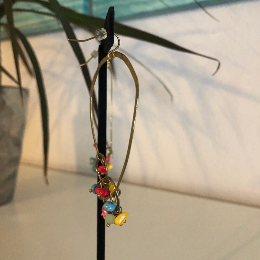 Large Lightweight and Colorful Statement Earrings - Picture 2 of 3